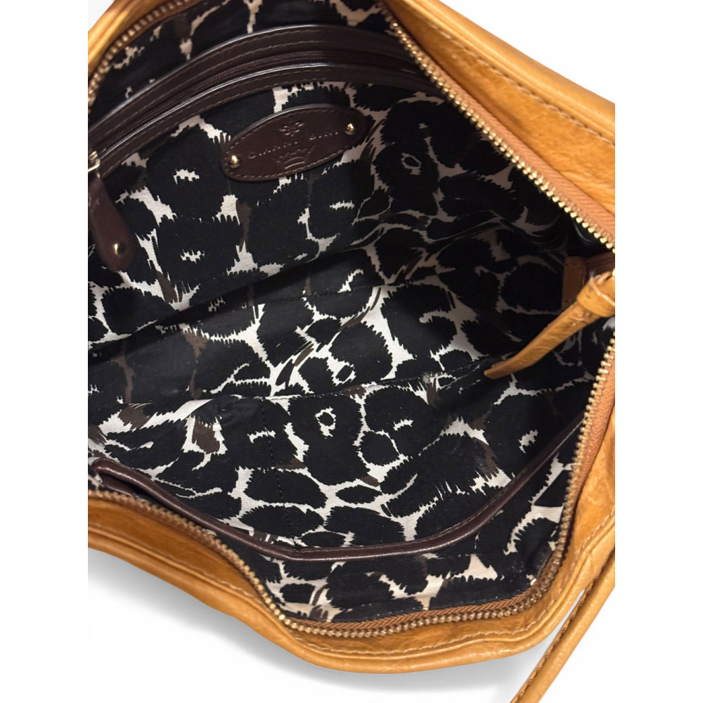 Vintage Y2K Gianni Bini Cognac Tan Leather Clutch Shoulder Bag Stud Detail Purse - Picture 7 of 11